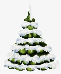 冰雪覆盖的松树