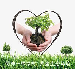 爱心植树海报装饰效果