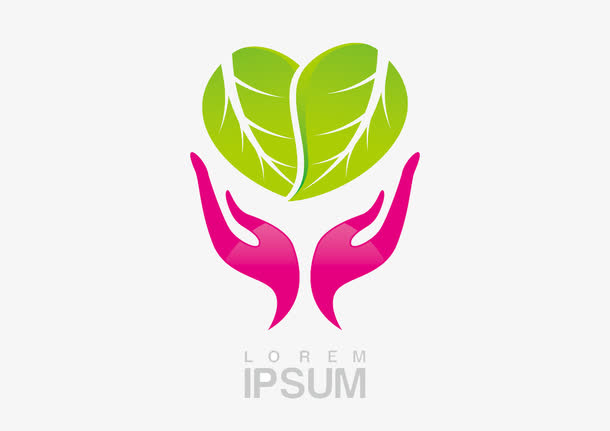 企业logo树叶双手素材免费下载_觅元素