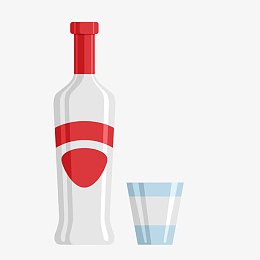 白色卡通白酒杯