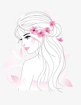 手绘卡通人物美女免抠素材免费下载_觅元素51yuansu.com