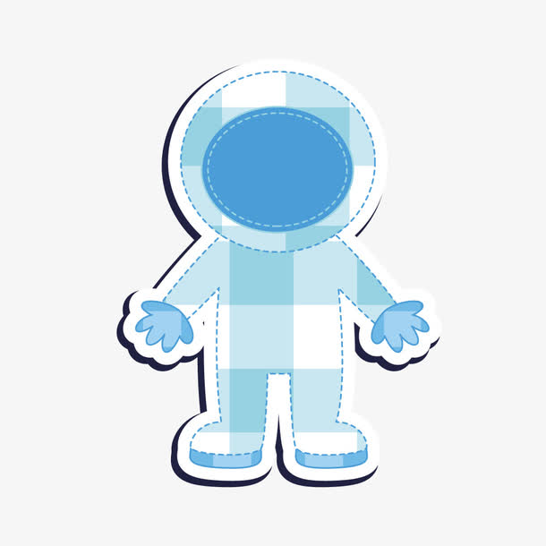 蓝白格子宇航服