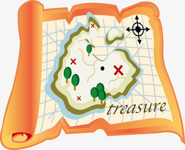 藏宝图png矢量素材