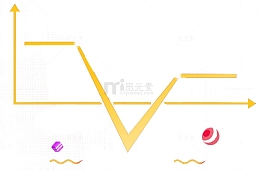 黄色坐标曲线图