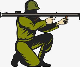 士兵针对火箭炮