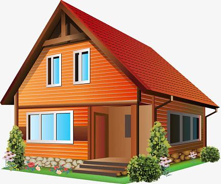 手绘卡通别墅素材_手绘卡通别墅图片元素-觅元素