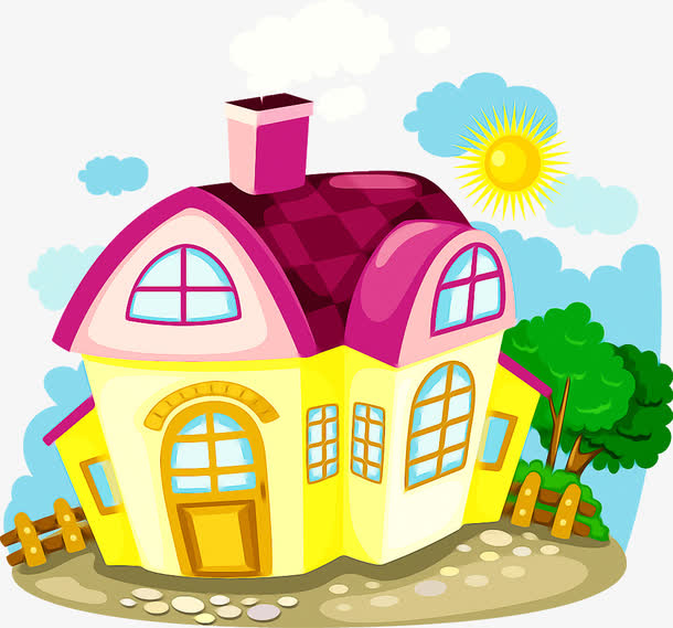 卡通别墅素材免费下载_觅元素