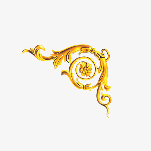 金色花边免抠素材免费下载_觅元素51yuansu.com