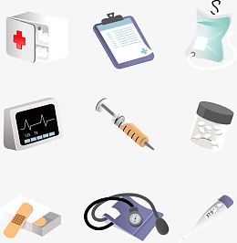 矢量手绘医疗用品合集