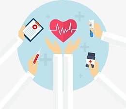 医护人员与心电图创意