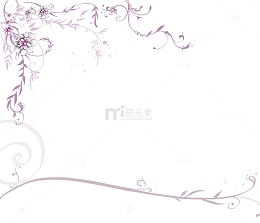 插画紫色花边