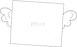 手绘翅膀边框