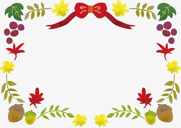 卡通可爱边框丝带装饰