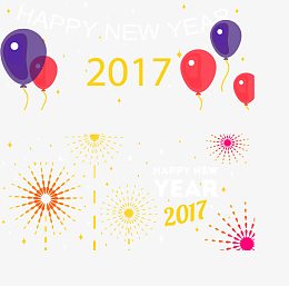 矢量彩色新年横幅