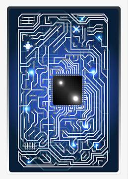 蓝色智能芯片素材png芯片科技感蓝色h5背景jpg创意科技商务企业文化