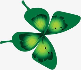 绿色卡通手绘蝴蝶设计