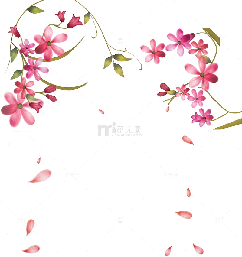 粉色温馨节日花朵装饰设计母亲节