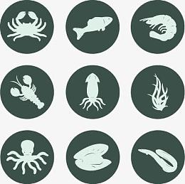 矢量手绘海洋生物