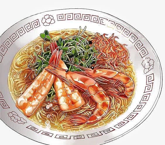 卡通海鲜面