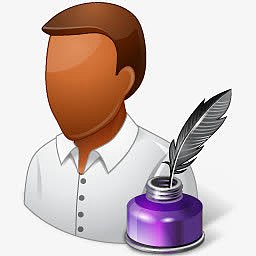 职业作家男性黑暗的图标
