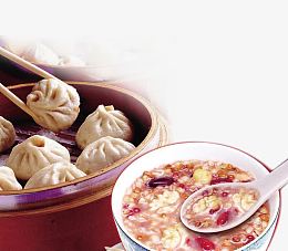 饺子包子八宝粥美食素材