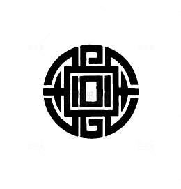黑色简洁古代铜钱素材