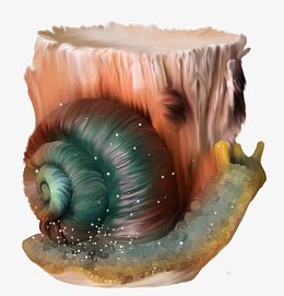 卡通手绘蜗牛展示台