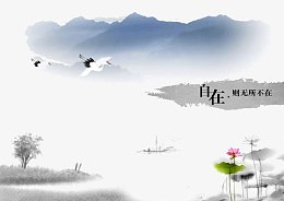 自由自在飞鹤荷花素材图片