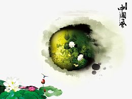 中国风荷塘春色素材