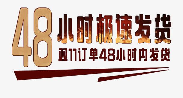 双11订单极速发货艺术字