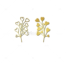 心形装饰 心形叶子 心形装饰树枝