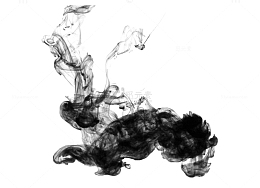 黑白水墨画烟雾云雾