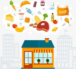 矢量手绘商店
