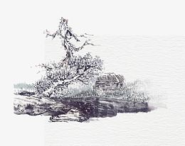 简约手绘山体