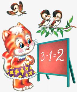 卡通手绘动物小猫课堂