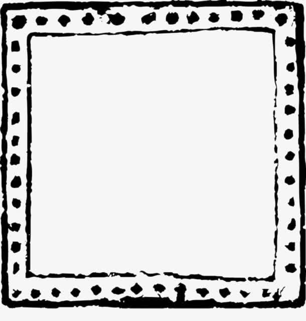 黑色双正方形内镶点边框