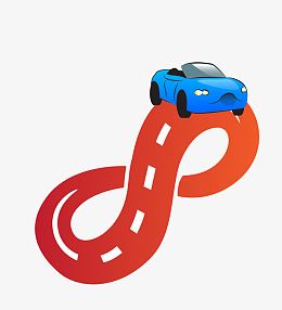 矢量卡通图案赛车道