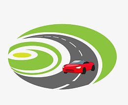 矢量卡通图案赛车跑道