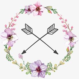 带箭的美丽花圈