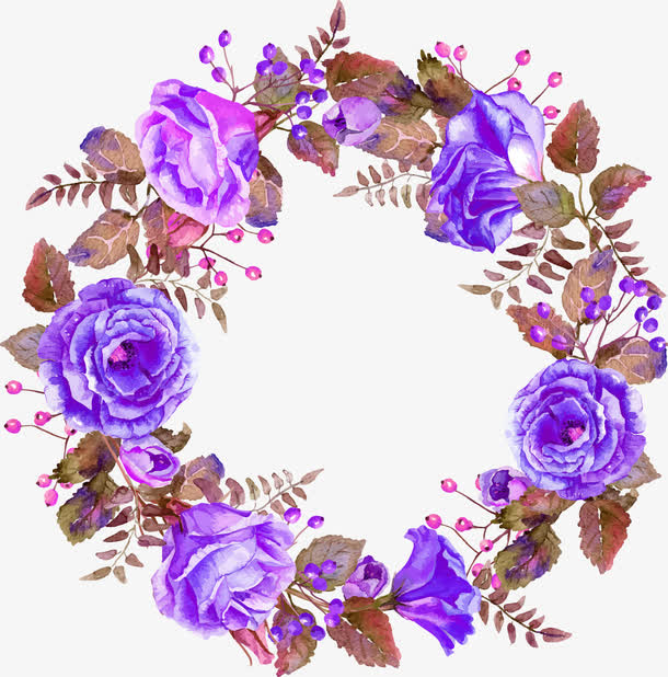 紫色清新花圈边框纹理素材免费下载_觅元素