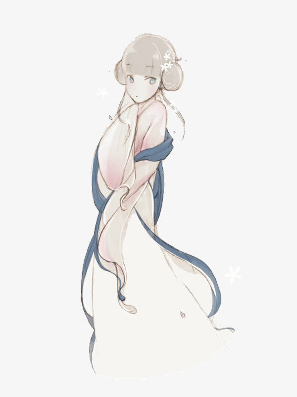 古风水彩人物免抠素材免费下载_觅元素51yuansu.com