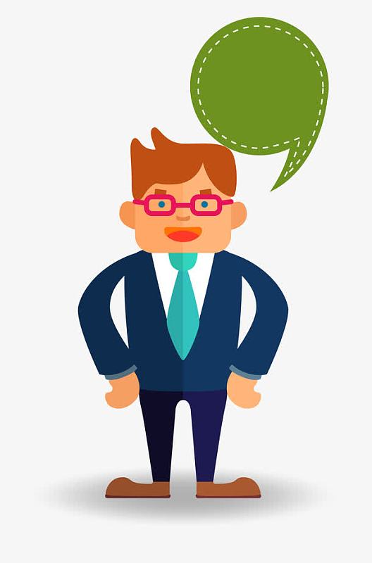 矢量素材绿色商务说话人物