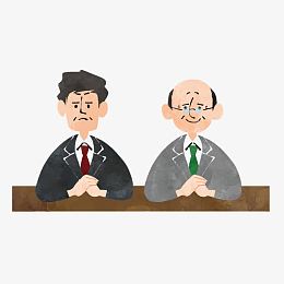 卡通双人面试官
