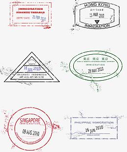 矢量几何图形旅游印章