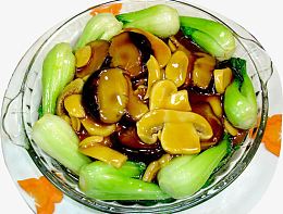 油菜扒香菇图片素材