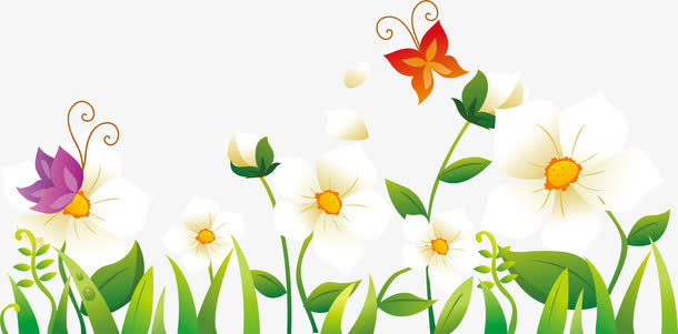 卡通花丛素材免费下载_觅元素