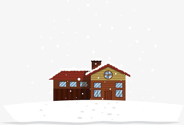 下雪房屋厚雪矢量