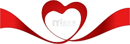 矢量爱心丝带