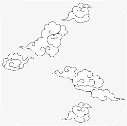 矢量线条云朵