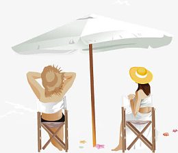 海边沙滩卡通人物